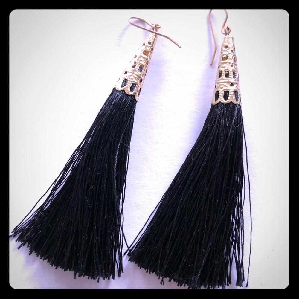 Black Tassel Earrings
